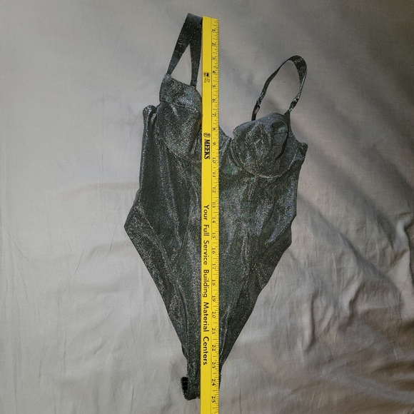 Victoria's Secret Vintage 1990s Gold Label Metallic Gray/Silver Body Suit 34B - Picture 14 of 14